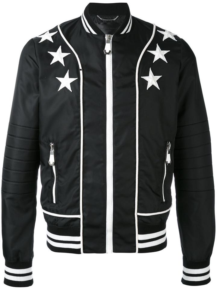 Philipp Plein - Star Patch Bomber Jacket - Men - Cotton/polyamide/spandex/elastane - L, Black, Cotton/polyamide/spandex/elastane