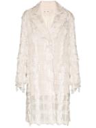 Xu Zhi Check Appliqué Single-breasted Coat - White