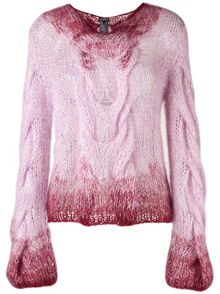 Ann Demeulemeester Chunky Cable Knit Sweater - Pink & Purple
