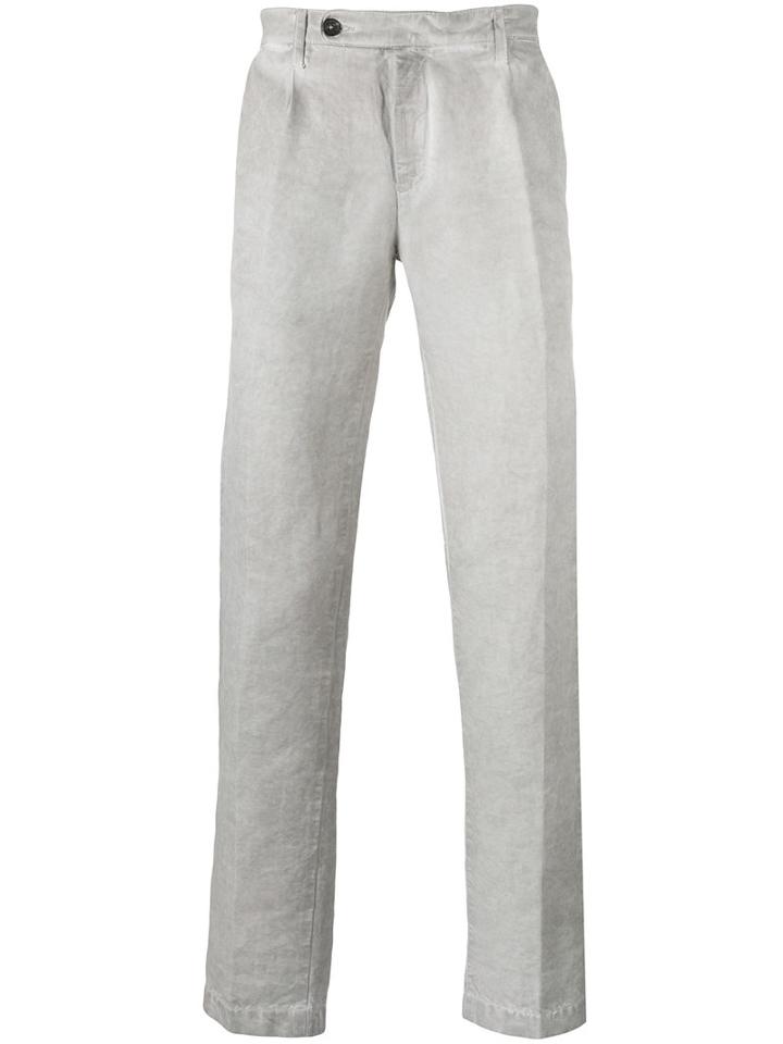 Massimo Alba - Faded Straight-leg Trousers - Men - Cotton/linen/flax - 46, Grey, Cotton/linen/flax
