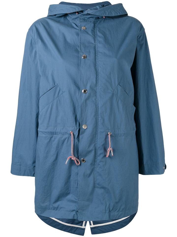 Maison Kitsuné - Water Repellent Parka Coat - Women - Cotton - S, Blue, Cotton