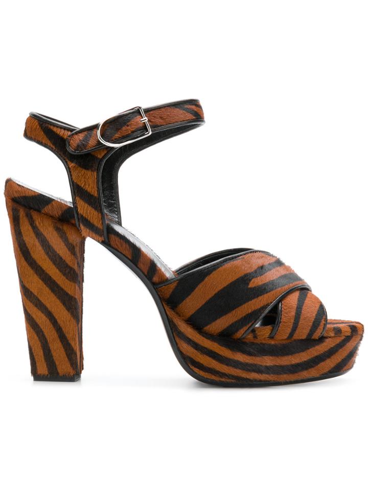 Sonia Rykiel Mme Rykiel Zebra Sandals - Brown