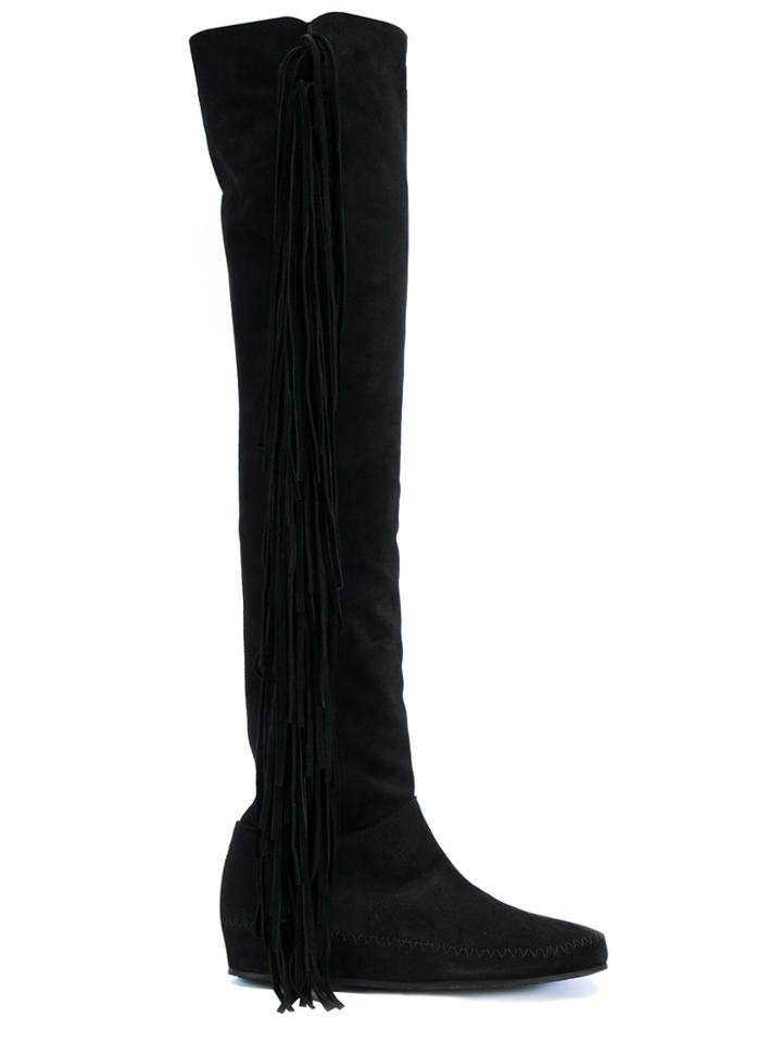 Etro Fringed Over-the-knee Boots - Black