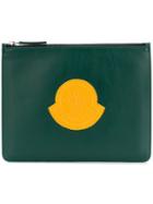 Moncler Logo Print Clutch - Green