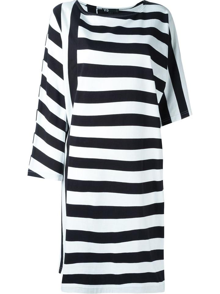 Y-3 Asymmetric Striped T-shirt Dress
