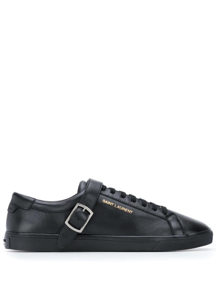 Saint Laurent Andy Buckled Sneakers - Black