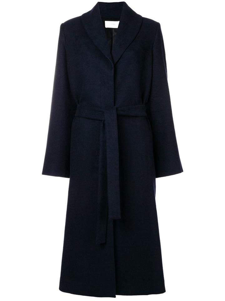 The Row Belted Long Coat - Navy