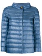 Herno High Neck Puffer Jacket, Women's, Size: 44, Blue, Cotton/polyamide/polyurethane/feather Down