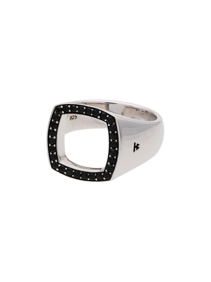 Tom Wood Sterling Silver Cushion Open Spinel Ring