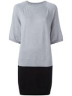 Mm6 Maison Margiela Colour Block Sweater Dress, Women's, Size: Medium, Grey, Wool
