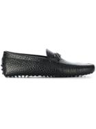 Tod's Grommino Textured Driving Loafers - Black