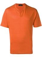 Roberto Collina V-neck T-shirt - Orange