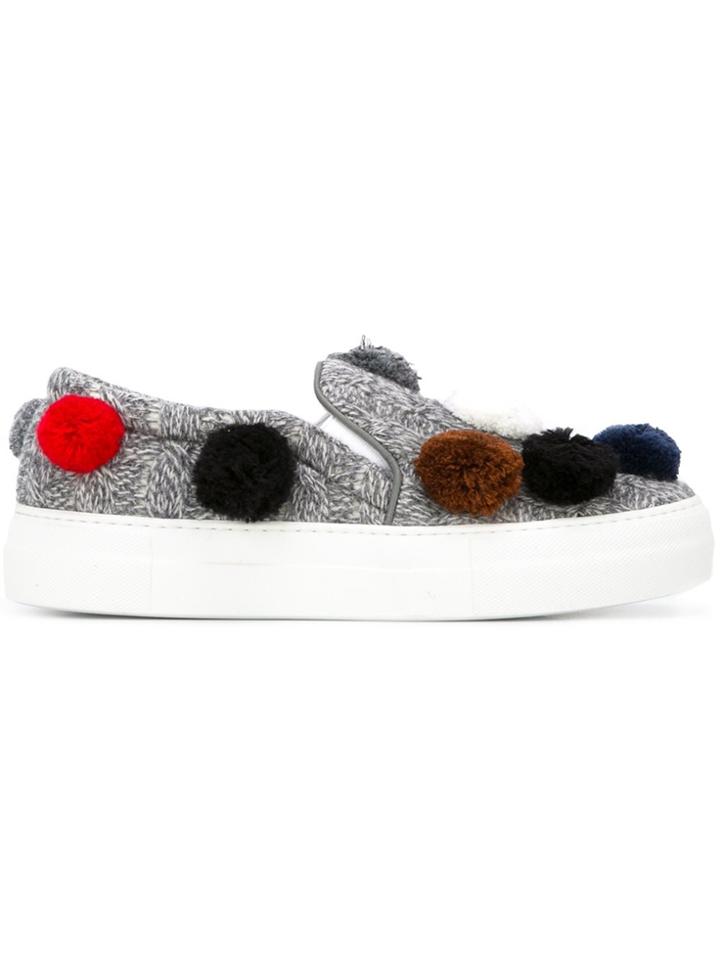 Joshua Sanders Pom Pom Sneakers - Grey