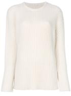 6397 Ribbed Jumper - White