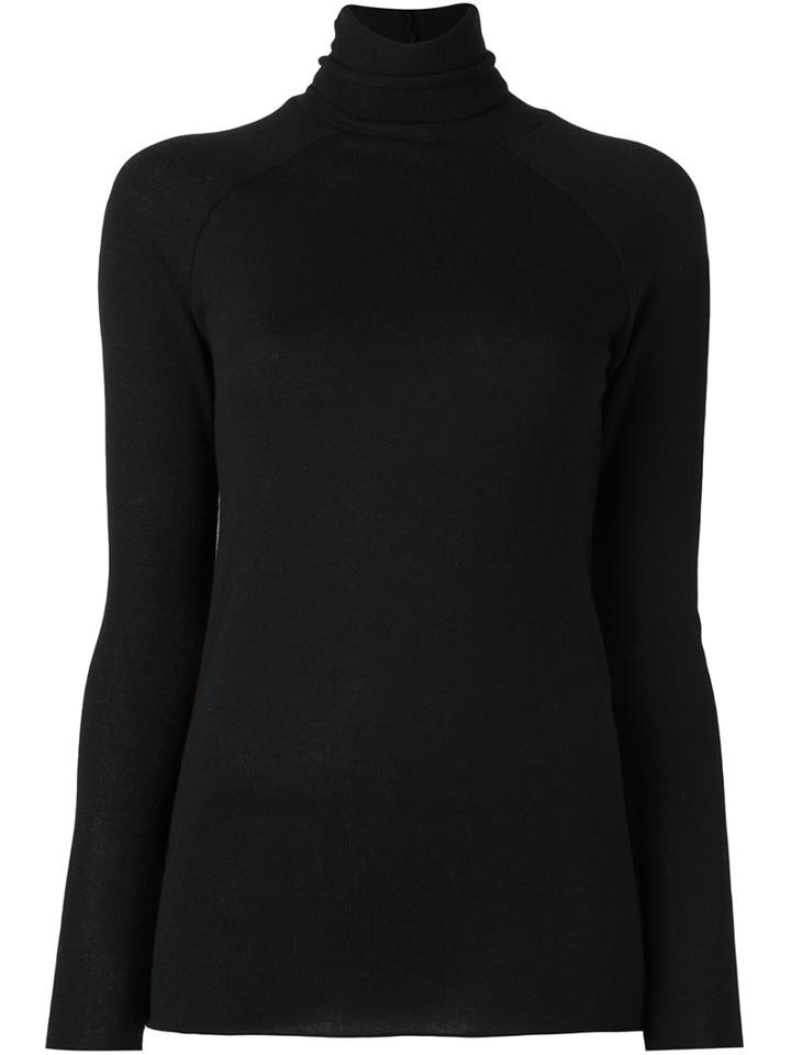 Haider Ackermann Turtle Neck Jumper, Women's, Size: Medium, Black, Nylon/rayon/angora/virgin Wool