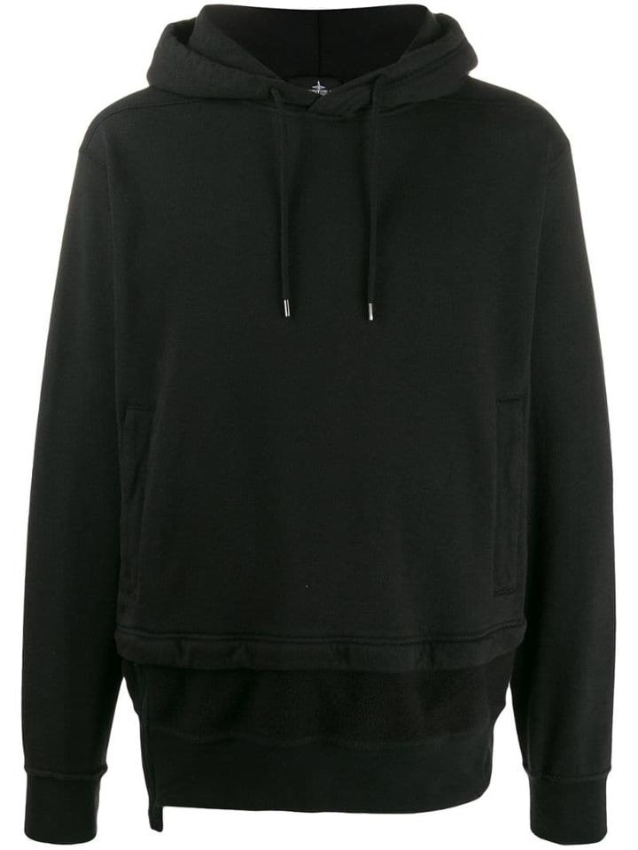 Stone Island Shadow Project Zip Trim Hoodie - Black