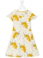 Mini Rodini - Unicorn Star Wing Dress - Kids - Organic Cotton - 7 Yrs, Girl's, Yellow/orange