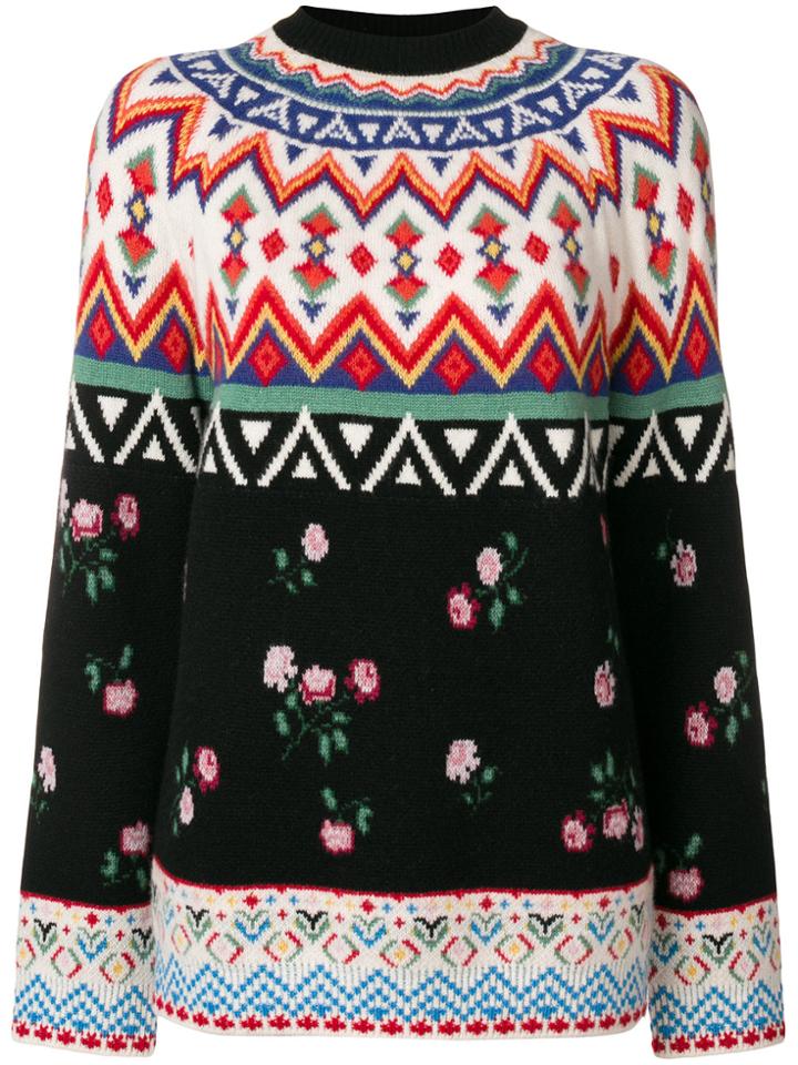 Alanui Intarsia Knit Jumper - Black