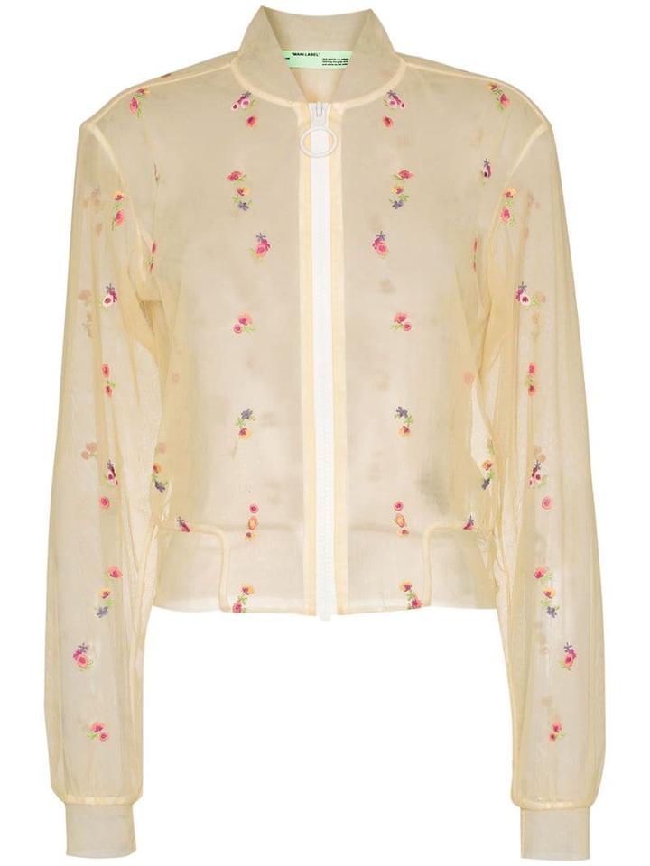 Off-white X Browns Capsule Floral Bomber Jacket - Neutrals