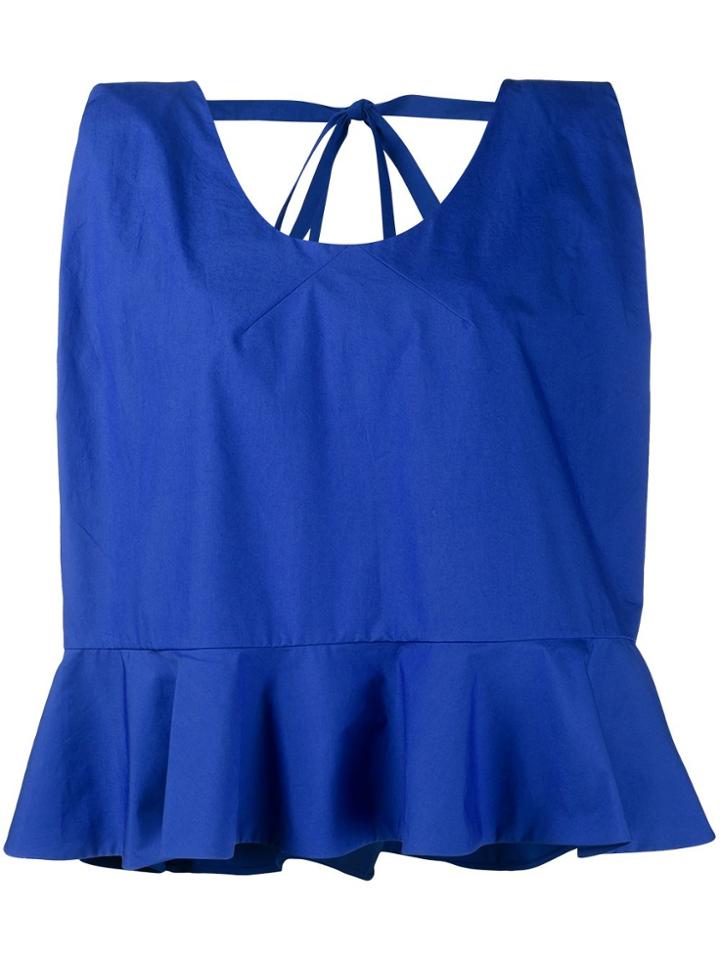 Delpozo Peplum Hem Top - Blue