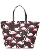 Red Valentino Flamingos Tote Bag, Women's, Black, Leather/cotton