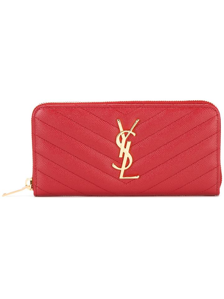 Saint Laurent Monogram Purse, Women's, Red, Leather
