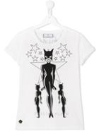 Philipp Plein Kids Catwoman Print T-shirt, Girl's, Size: 14 Yrs, White