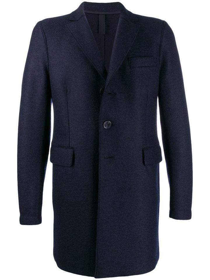 Harris Wharf London Single-breasted Mid-length Coat - Blue