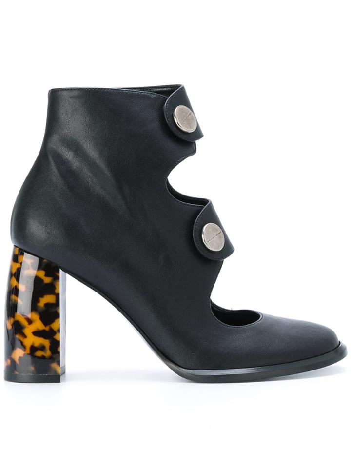 Stella Mccartney Front Strap Contrast Heel Boots - Black
