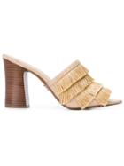 Michael Michael Kors Gallagher Fringed Mules - Nude & Neutrals