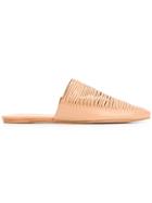 Tory Burch Pointed Toe Mules - Nude & Neutrals