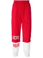 Gcds Two-tone Logo Trousers - Red