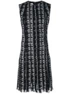 Oscar De La Renta Embroidered Fringe Mini Dress - Black