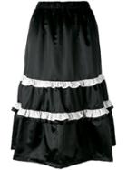 Comme Des Garçons Girl Frill Detail Midi Skirt, Size: Small, Black, Cotton/polyester