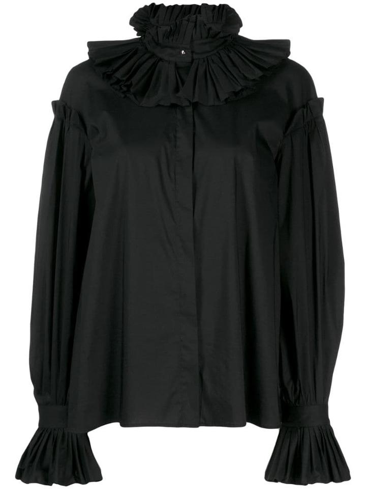 Just Cavalli Ruff Collar Blouse - Black