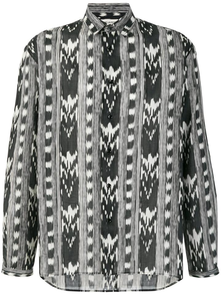 Saint Laurent Abstract Pattern Shirt - Black