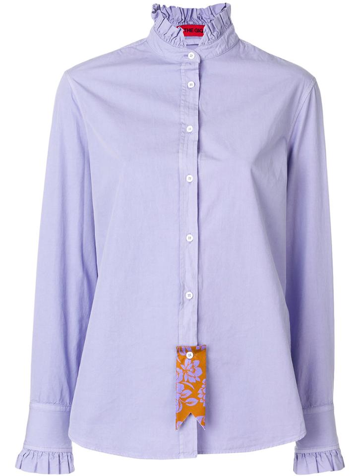 The Gigi Frill Trim Shirt - Pink & Purple