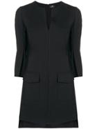 Elisabetta Franchi Stepped Hem Tailored Dress - Black