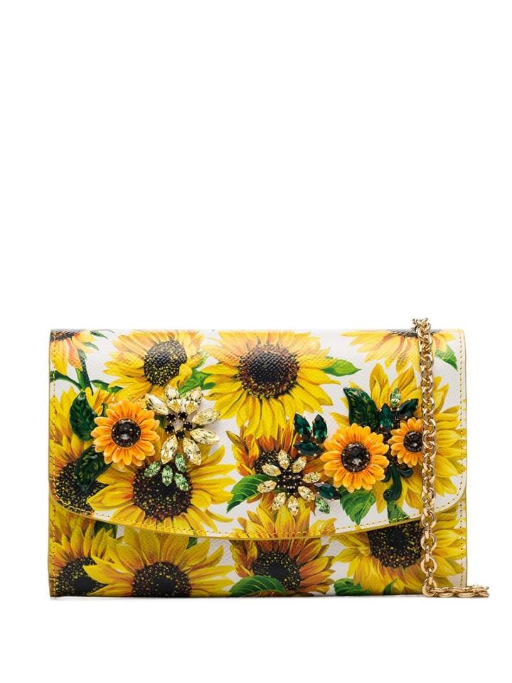 Dolce & Gabbana Sunflower Print Shoulder Bag - Yellow