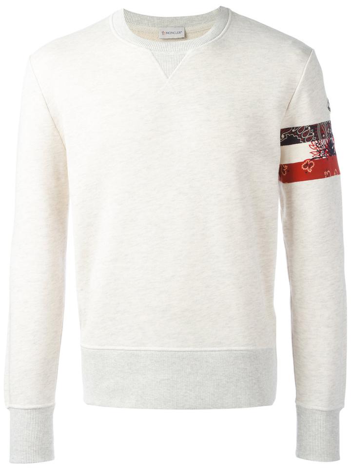 Moncler Bandana Panel Sweatshirt, Men's, Size: Medium, Nude/neutrals, Cotton