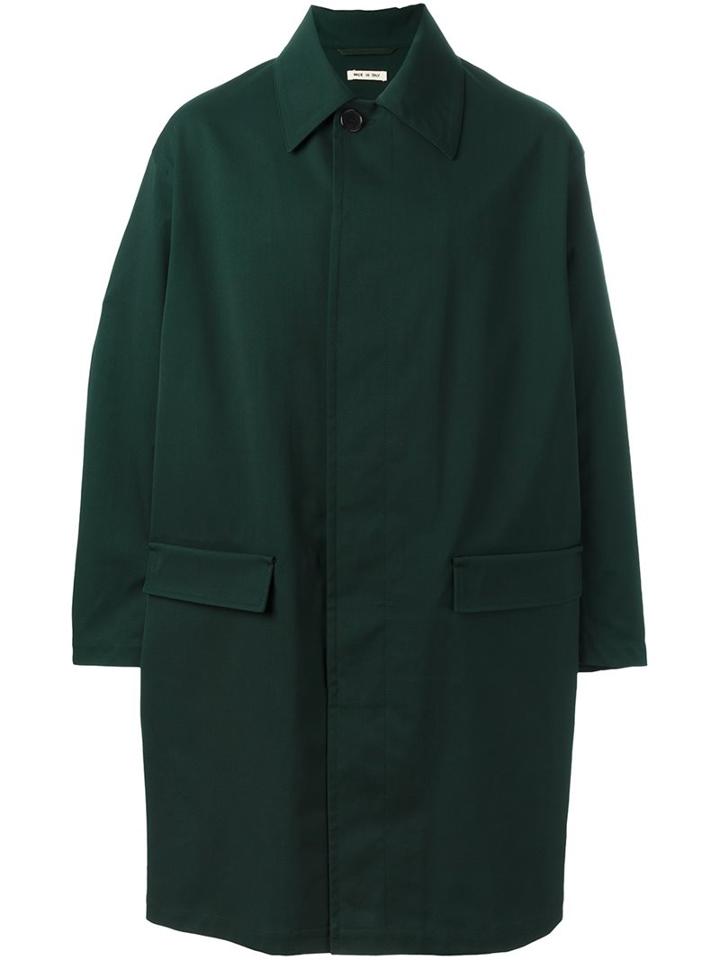 Marni 'ciro' Coat, Men's, Size: 44, Green, Cotton/polyurethane/virgin Wool