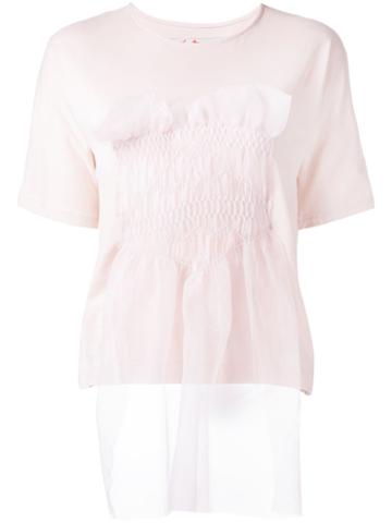 Jenny Fax Tulle Smocked T-shirt, Women's, Size: Medium, Pink/purple, Cotton/polyester