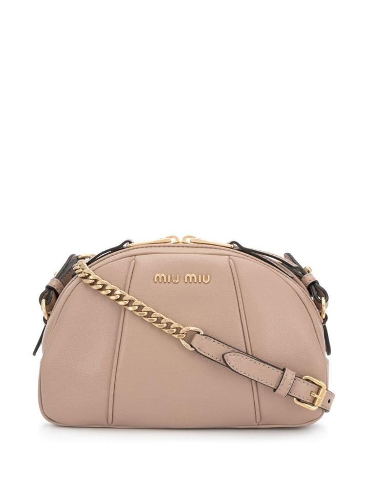 Miu Miu Logo Crossbody Bag - Neutrals