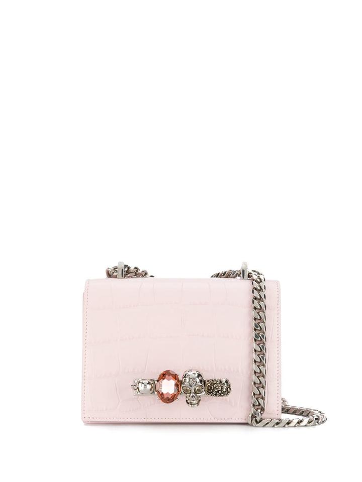 Alexander Mcqueen Small Jewelled Satchel Bag - Pink