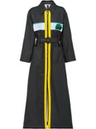 Miu Miu Long Zipped Trench Coat - Black
