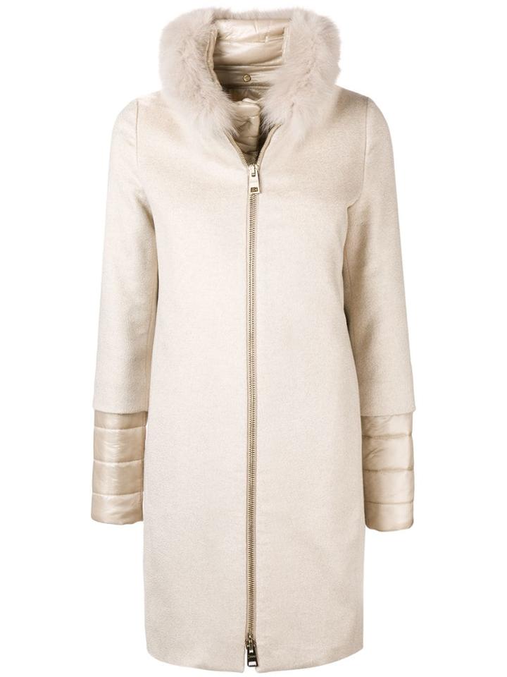 Herno Cashmere Single Breasted Coat - Nude & Neutrals