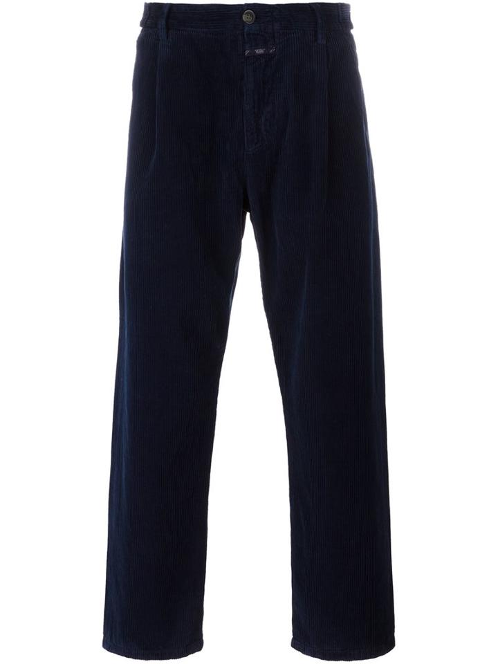 Closed Corduroy Trousers, Men's, Size: 34, Blue, Cotton