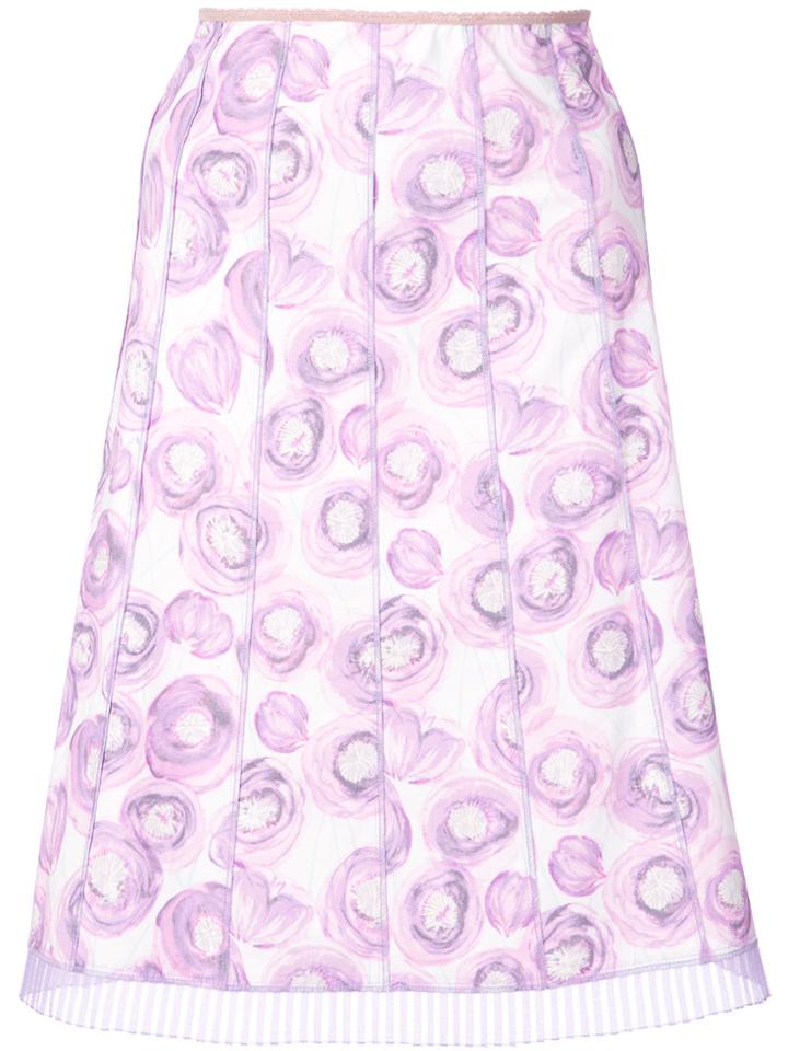 Marc Jacobs Floral Print Pleated Skirt - Pink & Purple