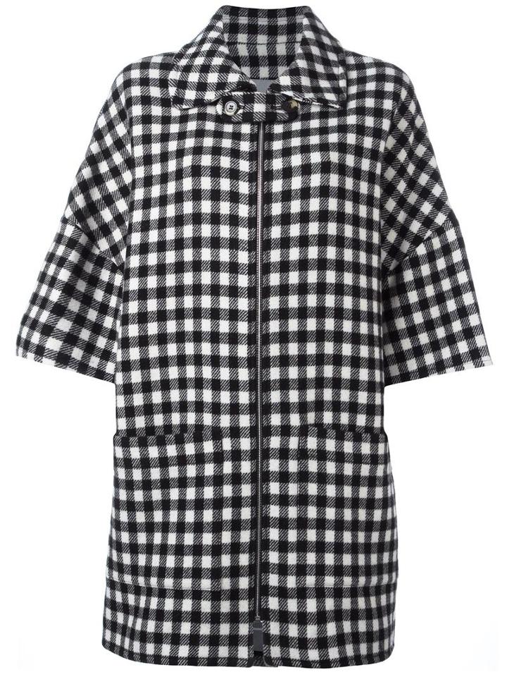 A.p.c. Checked Zipped Coat, Women's, Size: 38, Black, Polyamide/viscose/wool