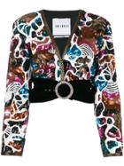 Attico Belted Sequined V-neck Jacket - Black